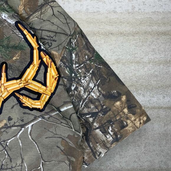 Vintage Realtree Hunting Camo Shirt Cotton Short Sleeve Woodland 90s - Picture 3 of 4